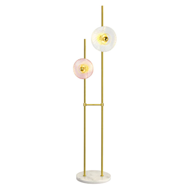 Lampadaire Roxanne vert – Style Art Déco et verre soufflé, lumière d’ambiance élégante