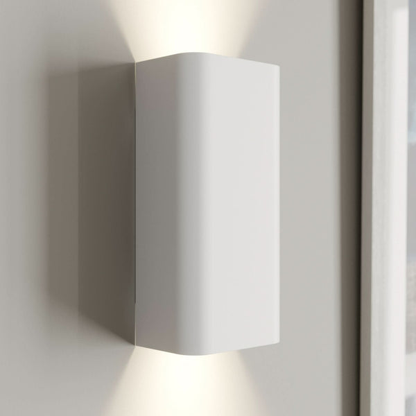 Applique murale Bergen en métal, blanc, 2 lumières, hauteur 23 cm