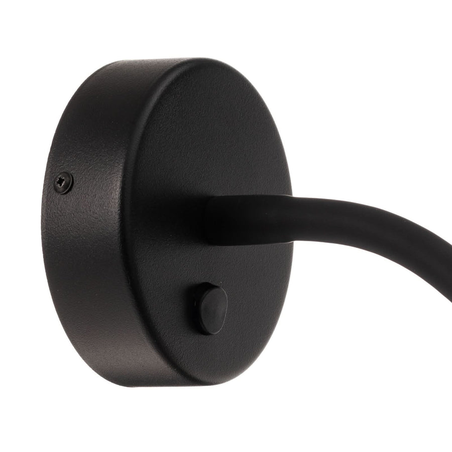 Applique murale Eye Flex S en acier, noir, Ø 5,5 cm