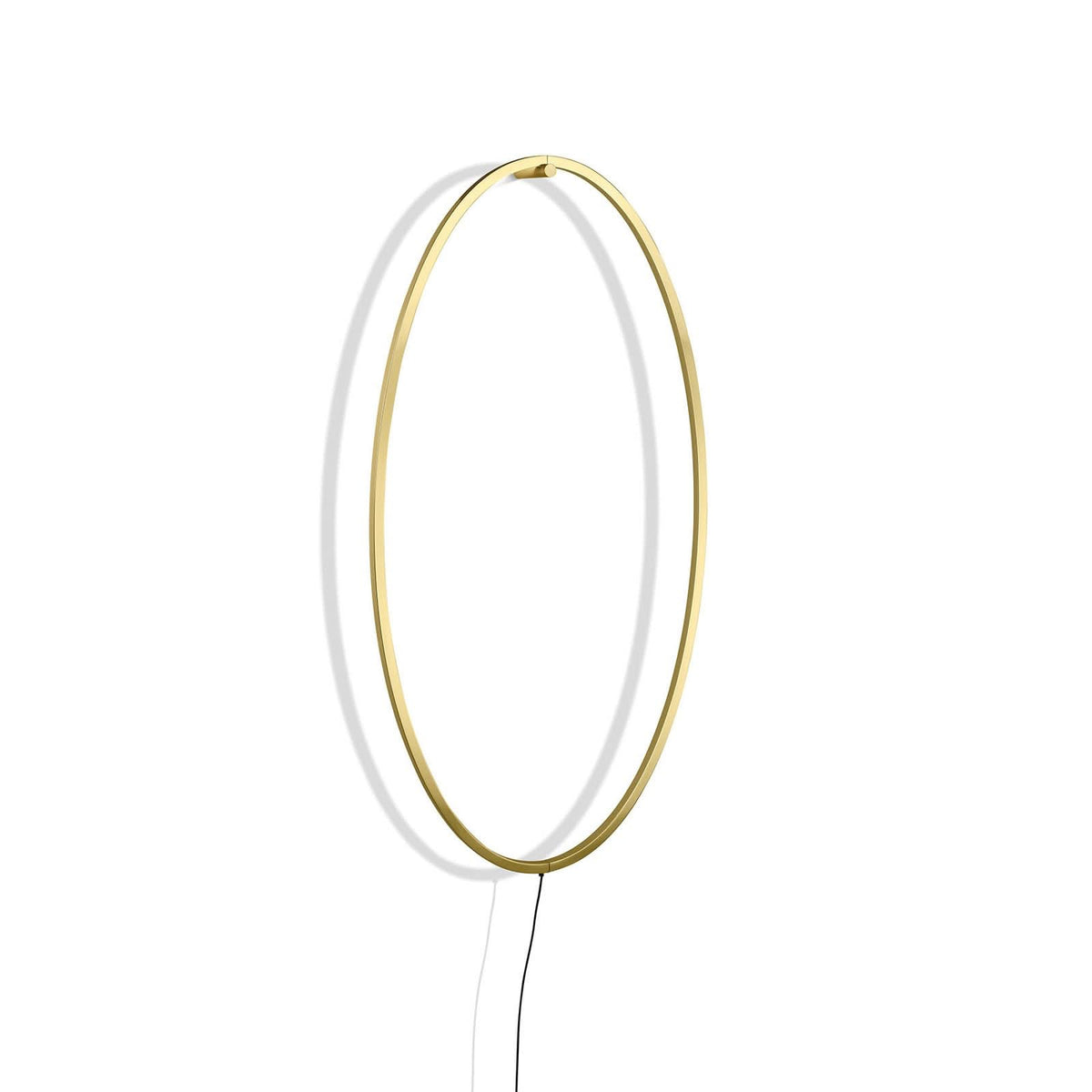 Applique murale LED Ellisse 2 700 en aluminium, or et blanc, hauteur 135 cm