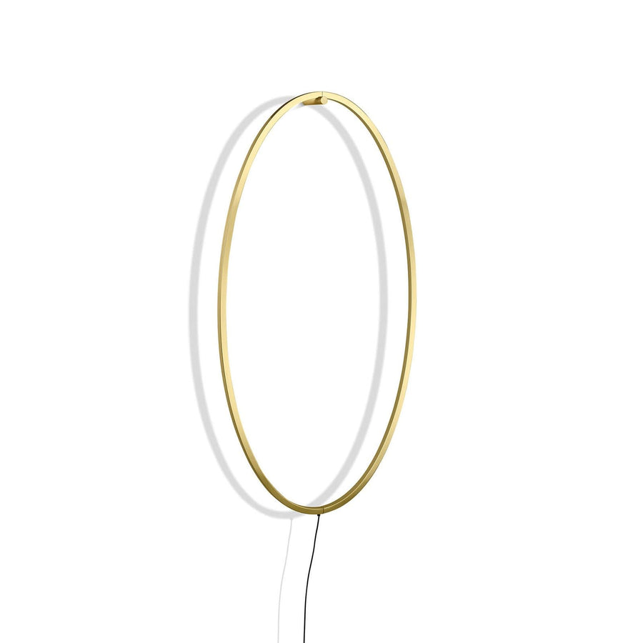 Applique murale LED Ellisse 2 700 en aluminium, or et blanc, hauteur 135 cm