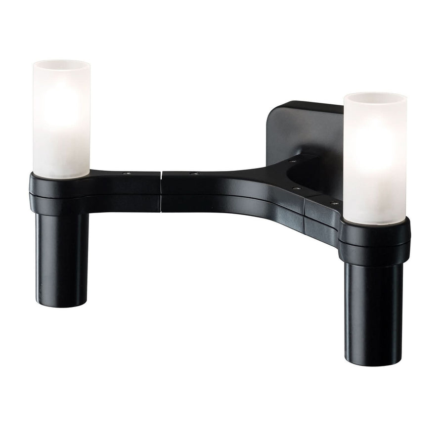 Applique murale Crown en verre, noir décapé et blanc, 2 lumières, hauteur 16 cm