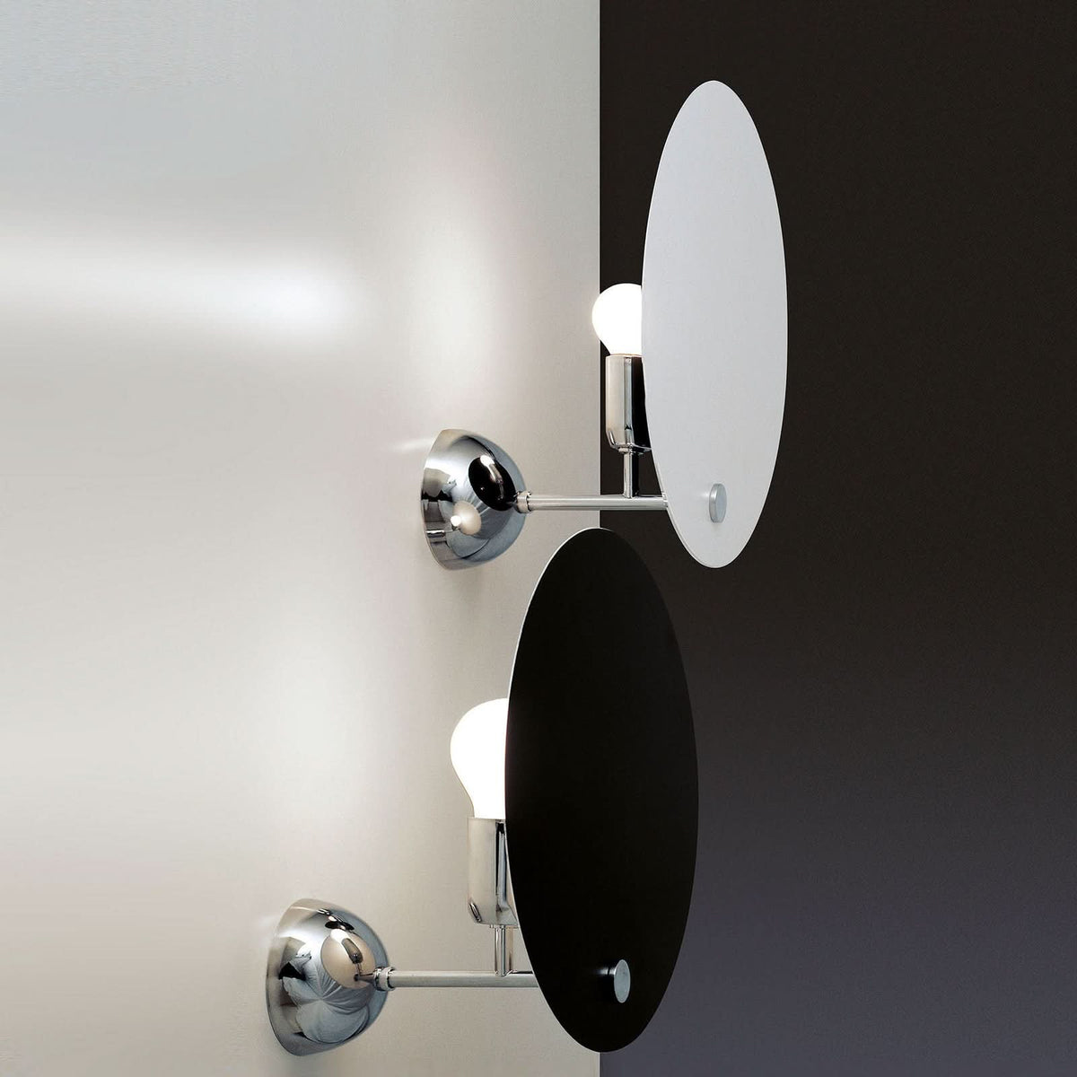 Applique murale Kuta en aluminium, blanc et noir, Ø 30 cm