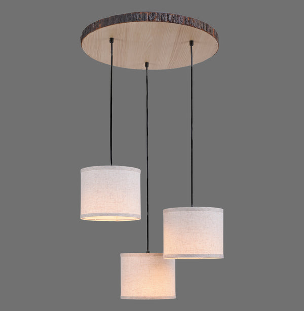 Plafonnier Drewno 3 lumières, bois