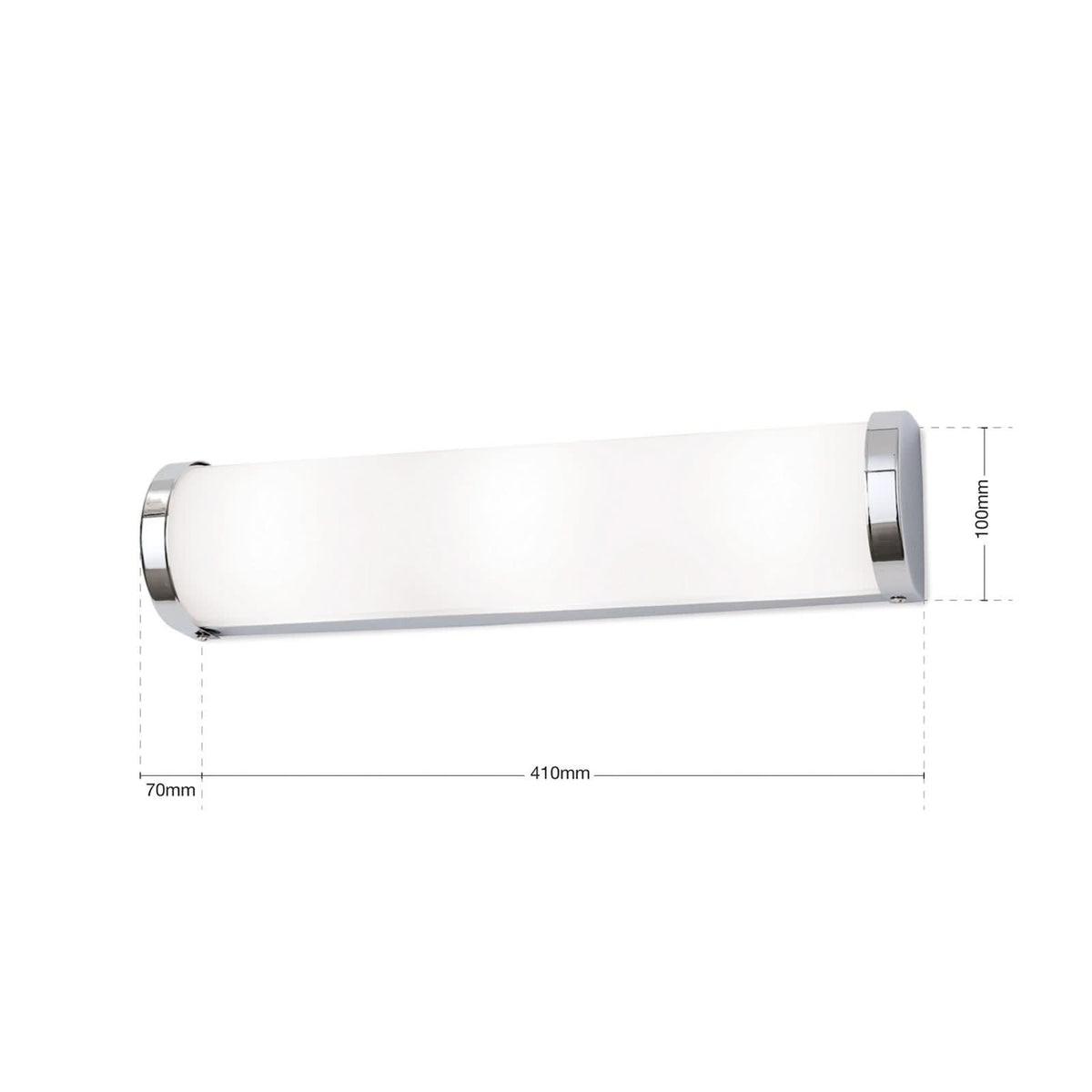 Applique murale Tea 41 en verre, chromé et blanc, 3 lumières, IP44