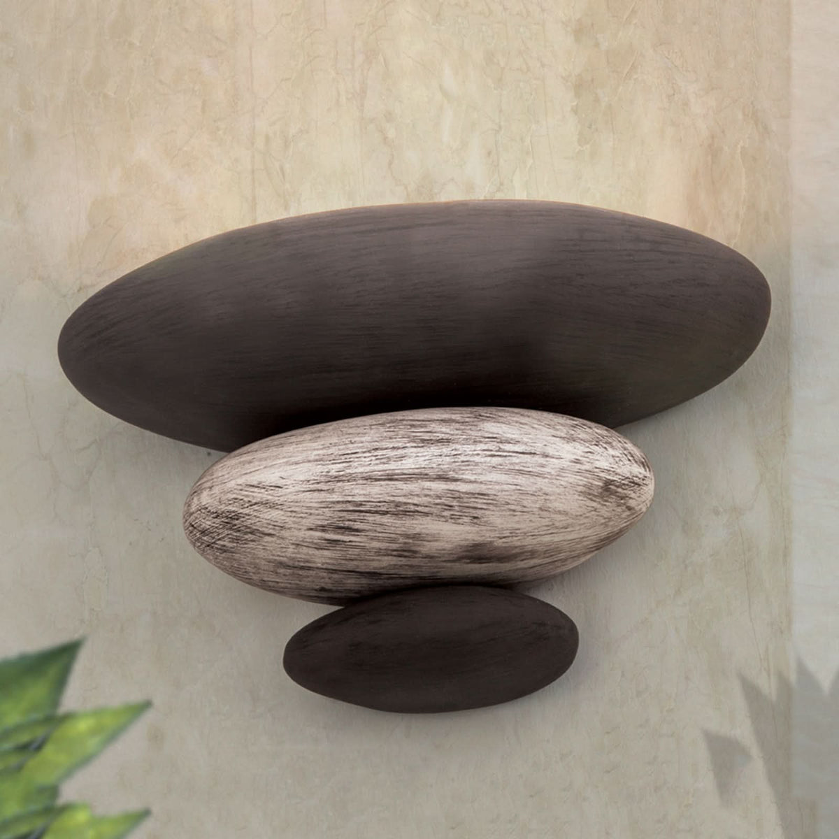 Applique murale Imitation en céramique, marron clair, hauteur 14 cm
