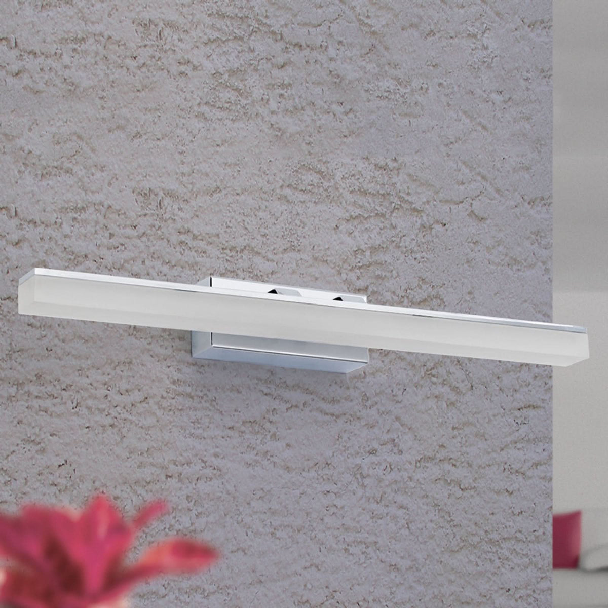 Applique murale LED Alexandre IP44 46 en métal, chromé, hauteur 9,5 cm, IP44