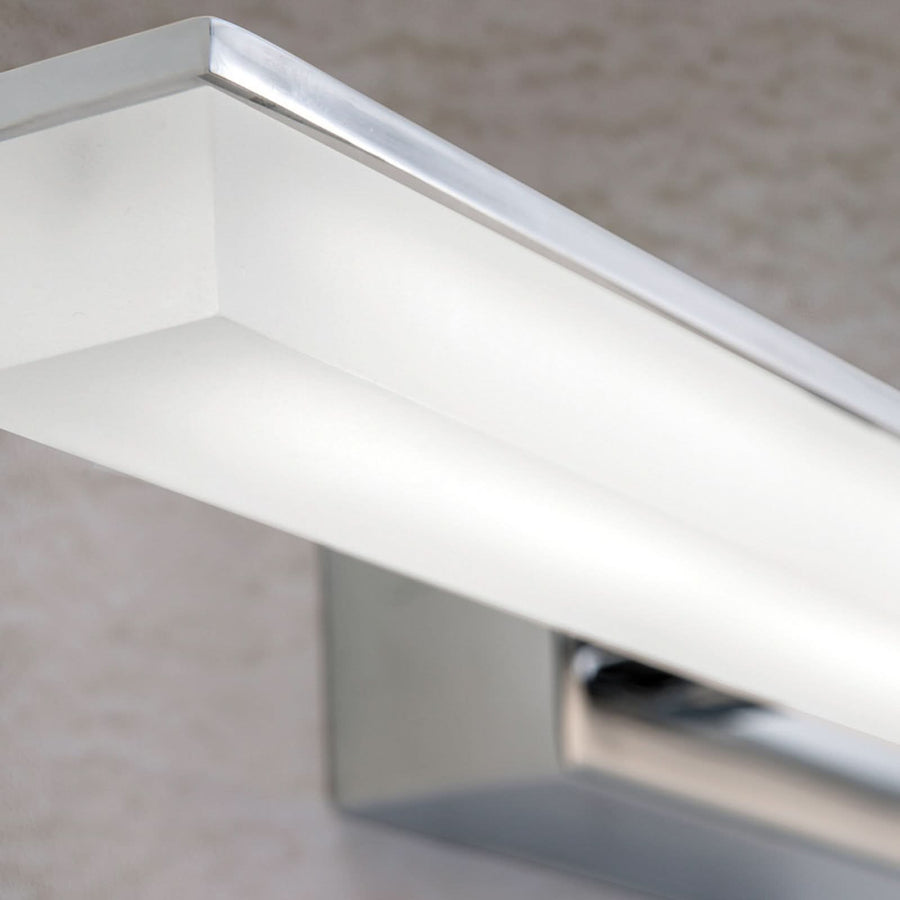 Applique murale LED Alexandre IP44 46 en métal, chromé, hauteur 9,5 cm, IP44