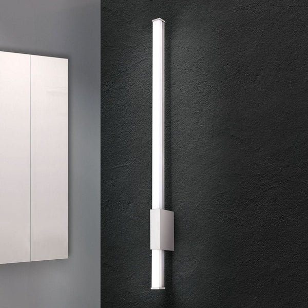 Applique murale LED Argo en acier, chromé et blanc, hauteur 60,5 cm, IP44