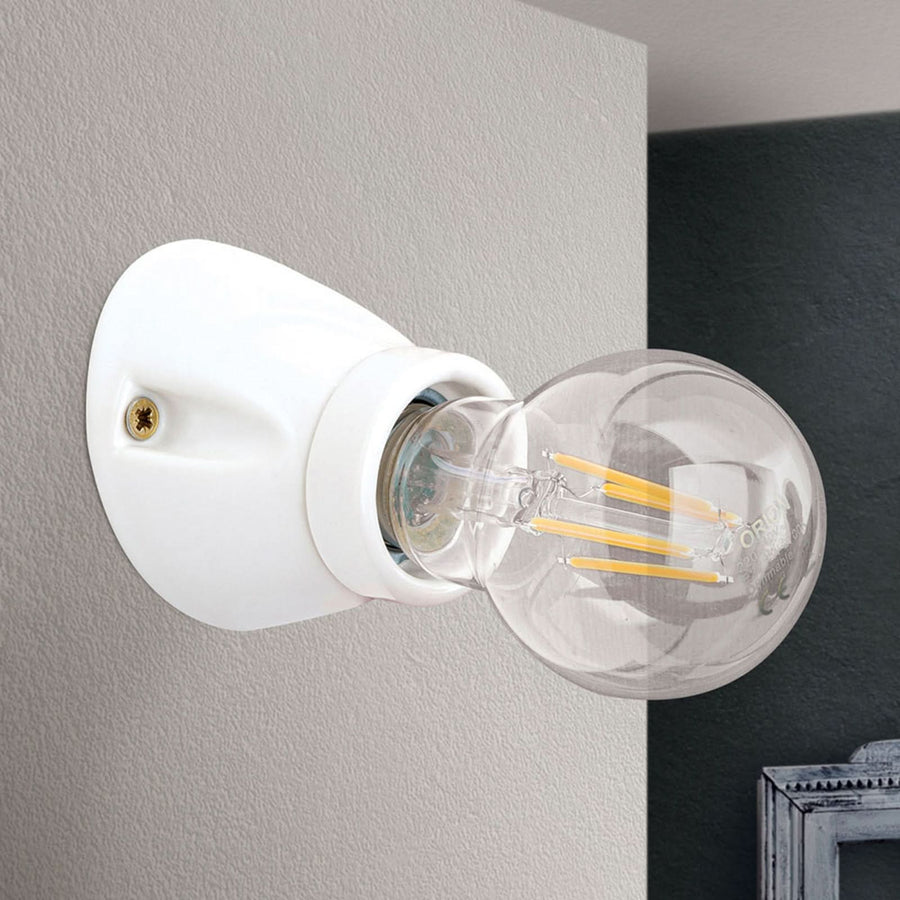 Applique murale Frost en céramique, blanc brillant, Ø 7 cm