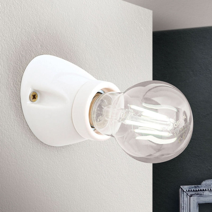 Applique murale Frost en céramique, blanc brillant, Ø 7 cm