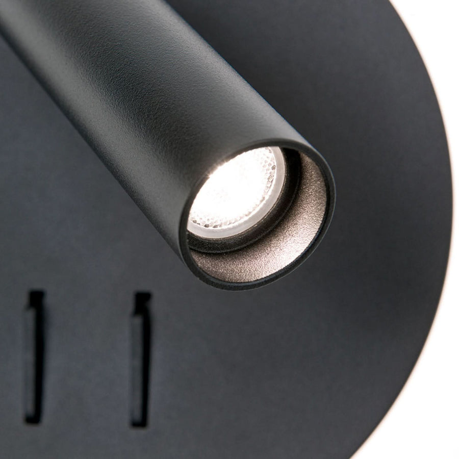 Applique murale LED Lenny en aluminium, noir, Ø 15 cm