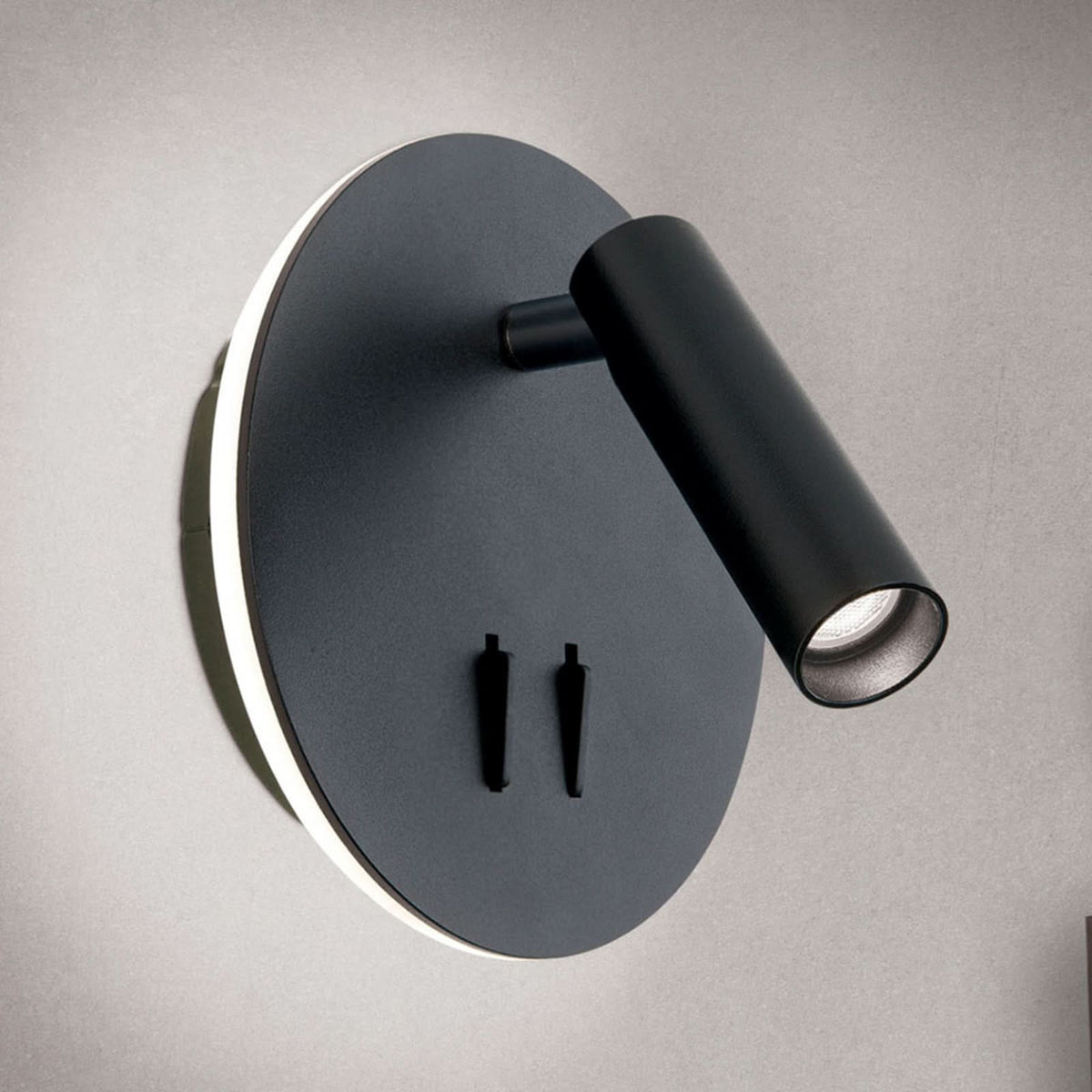 Applique murale LED Lenny en aluminium, noir, Ø 15 cm