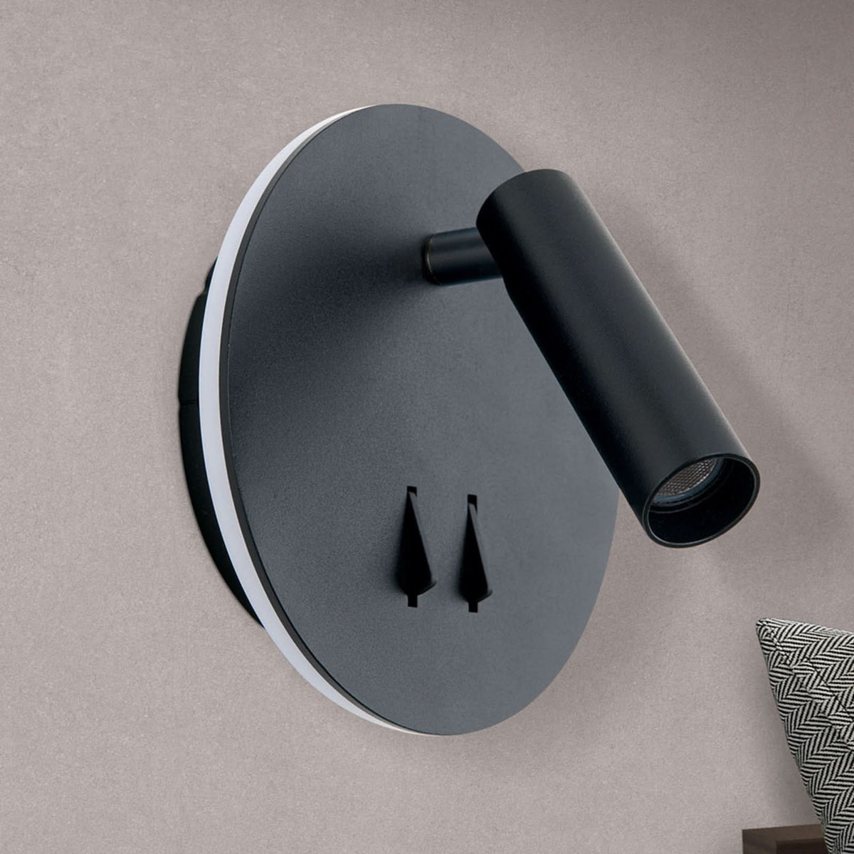 Applique murale LED Lenny en aluminium, noir, Ø 15 cm