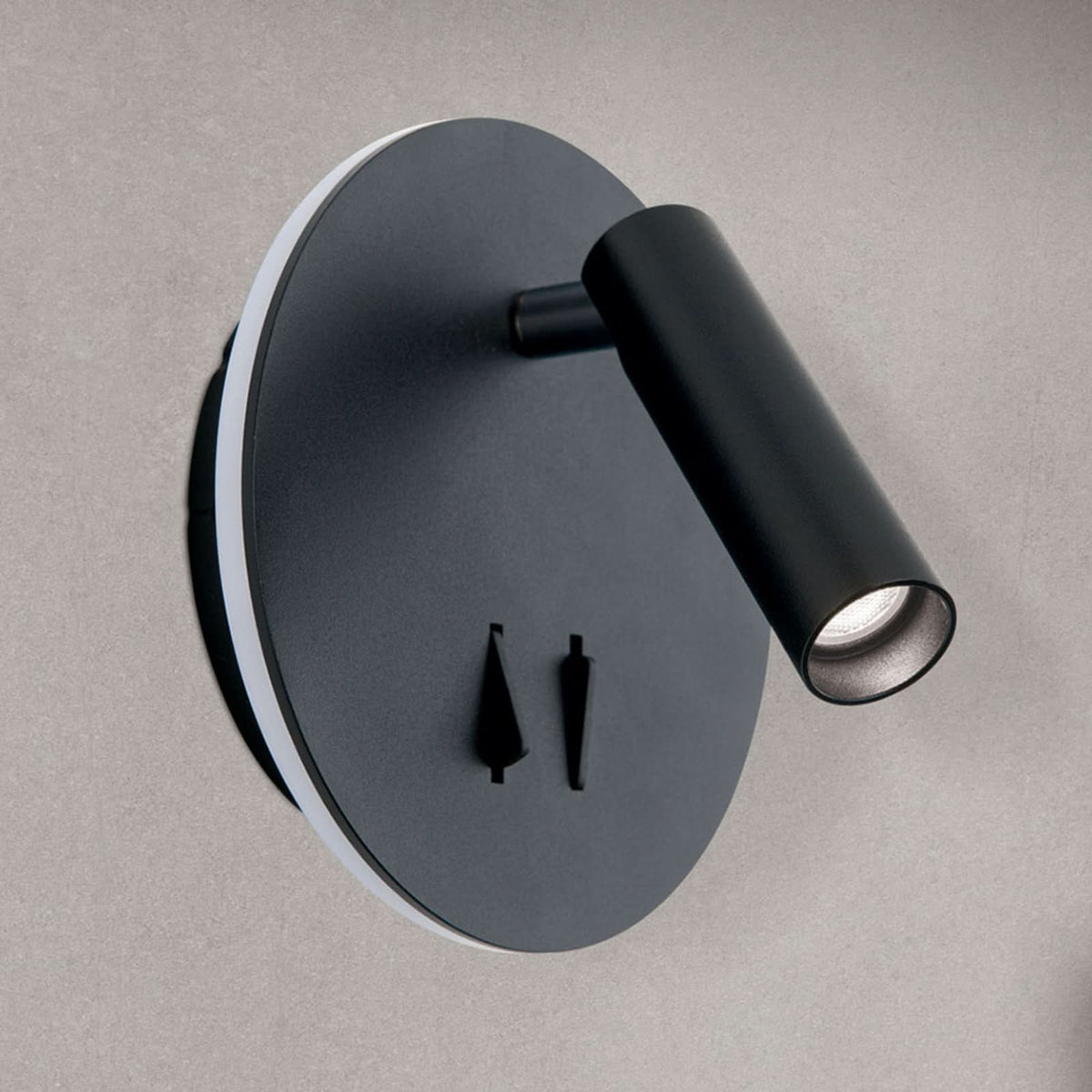 Applique murale LED Lenny en aluminium, noir, Ø 15 cm
