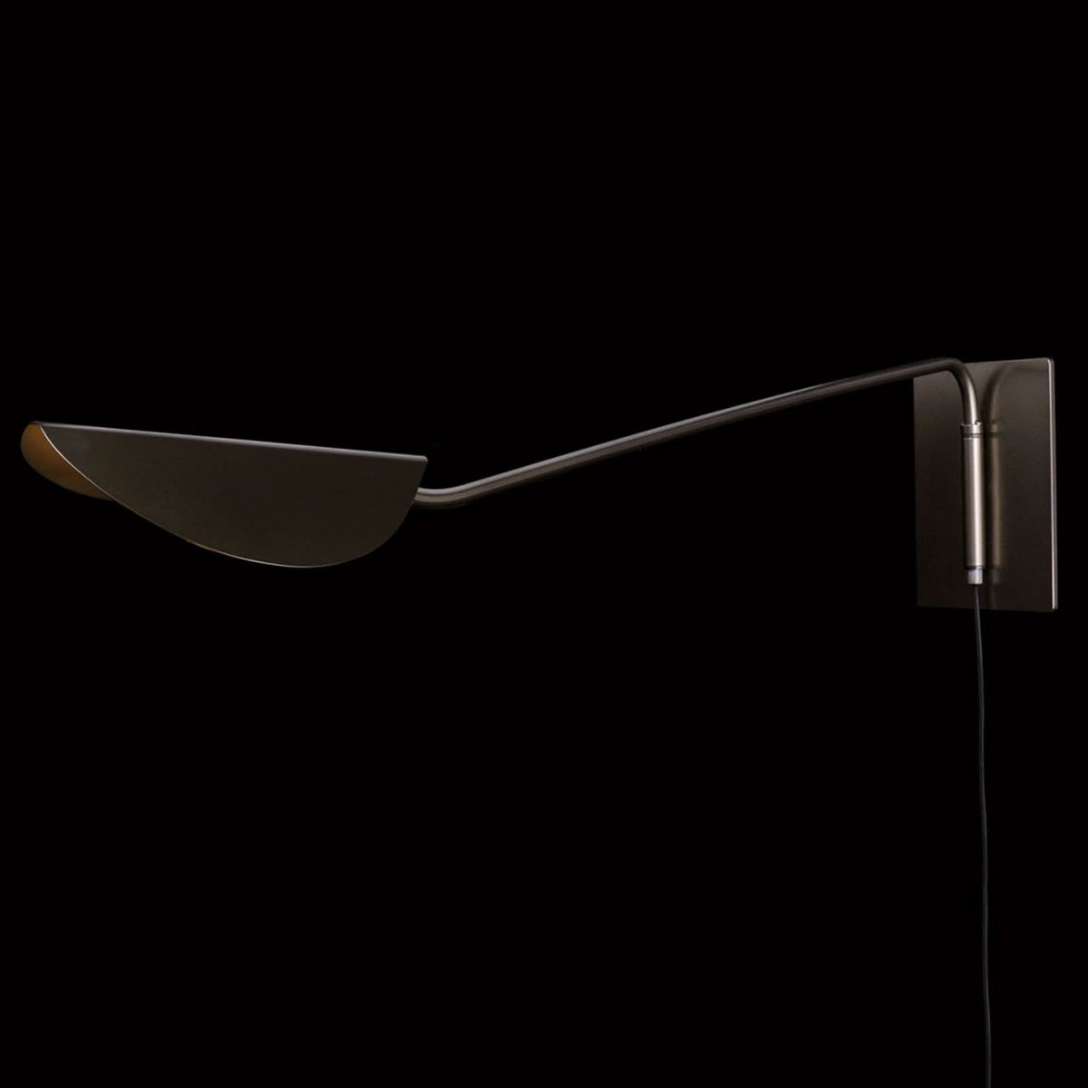 Applique murale Plume en métal, bronze, hauteur 21 cm, 40 W