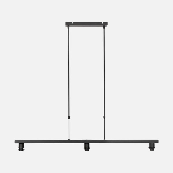 3-bulb pendant light, black bar 120 cm with adjustable height, dining room | Stang