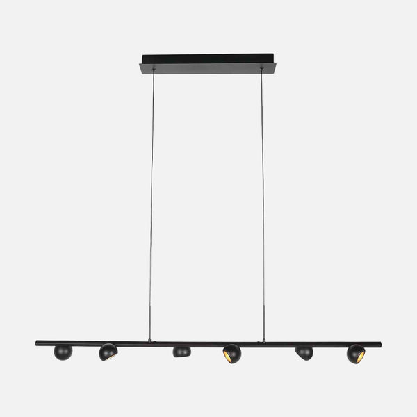 Black 6-spot pendant light, 120 cm rotating | Marcadore