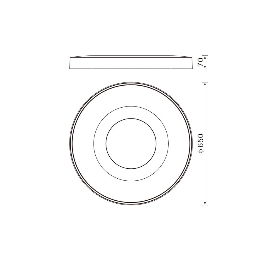 Plafonnier LED Coin avec télécommande, Ø 65 cm