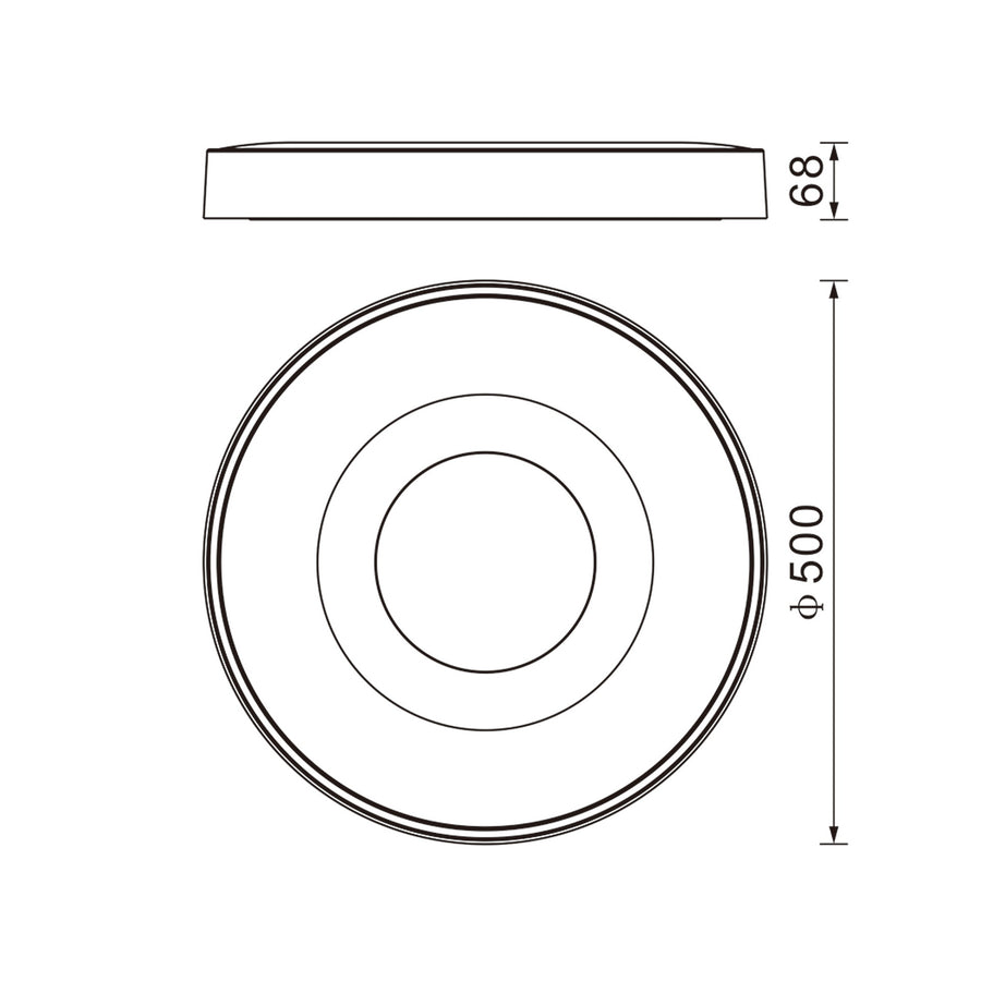 Plafonnier LED Coin avec télécommande, Ø 50 cm
