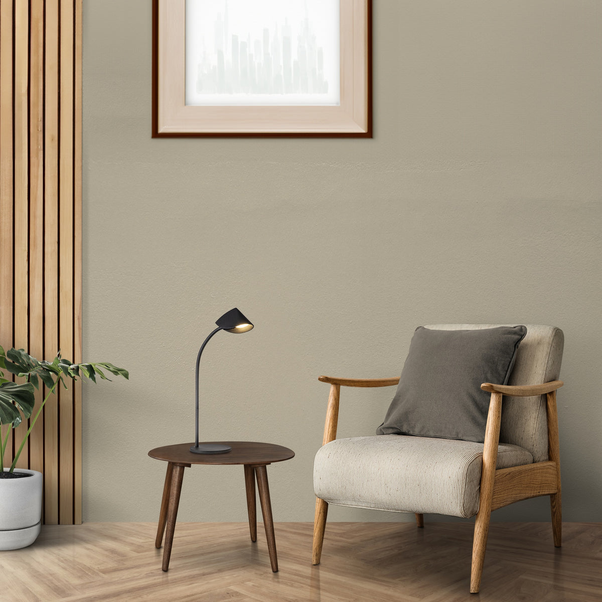 Lampe à poser LED Capuccina noire, H 56 cm