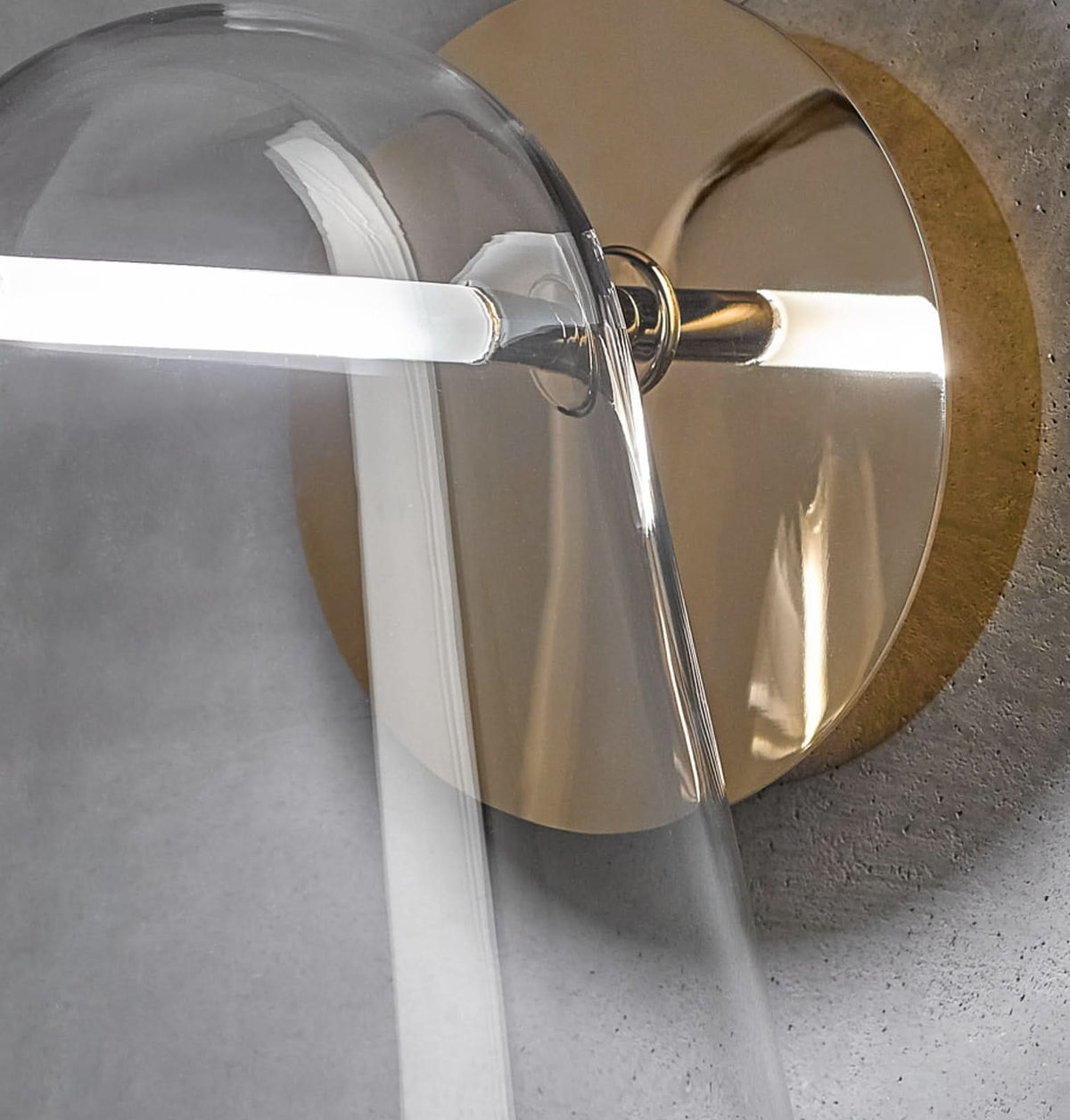 Applique murale LED Sino W3 en verre, doré, hauteur 24 cm