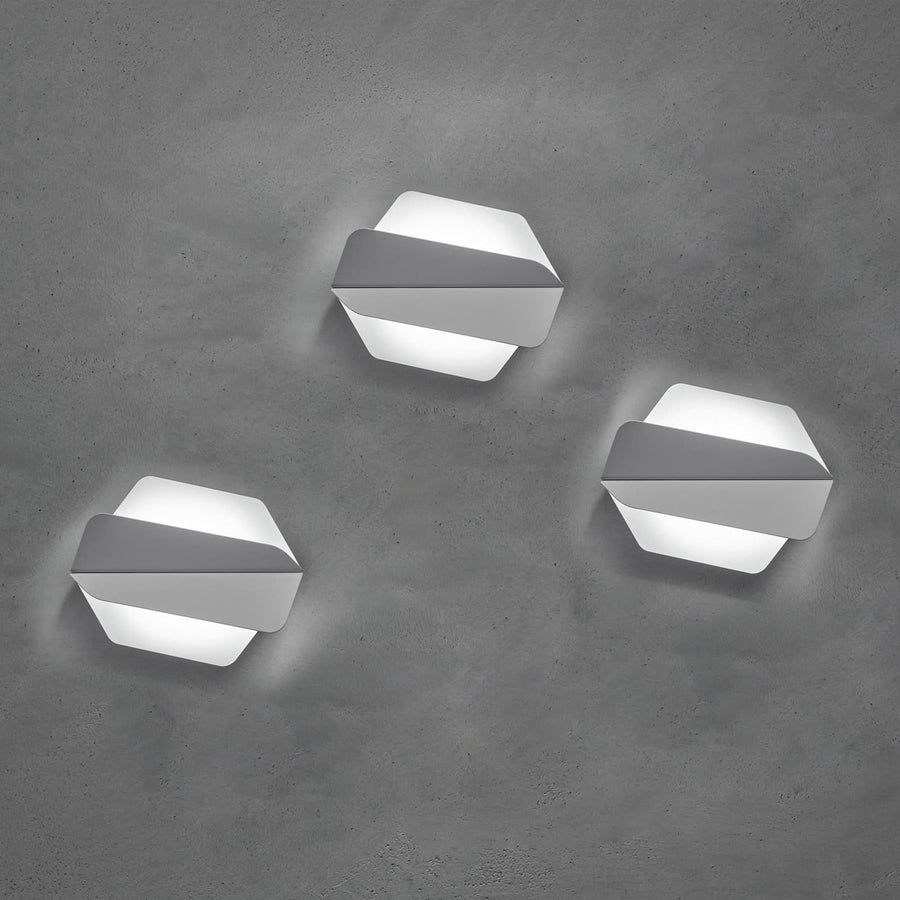 Applique murale LED Dolomite W1 x3 en métal, blanc, hauteur 18 cm