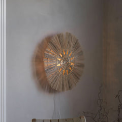 Applique murale Amara, bois, Ø 60 cm