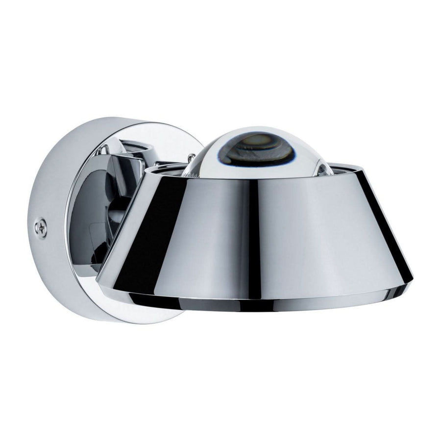 Applique murale LED Sabik, chromé, hauteur 8 cm, IP44