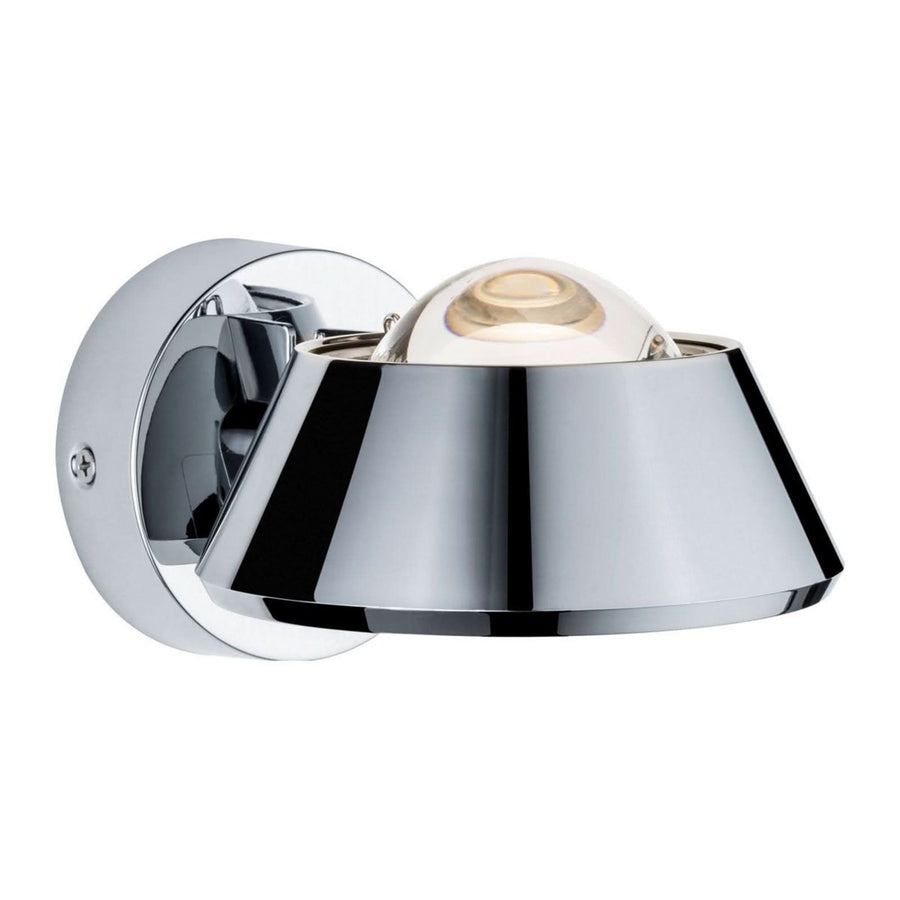 Applique murale LED Sabik, chromé, hauteur 8 cm, IP44