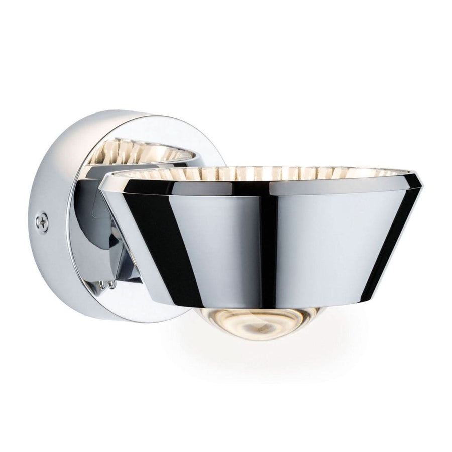Applique murale LED Sabik, chromé, hauteur 8 cm, IP44