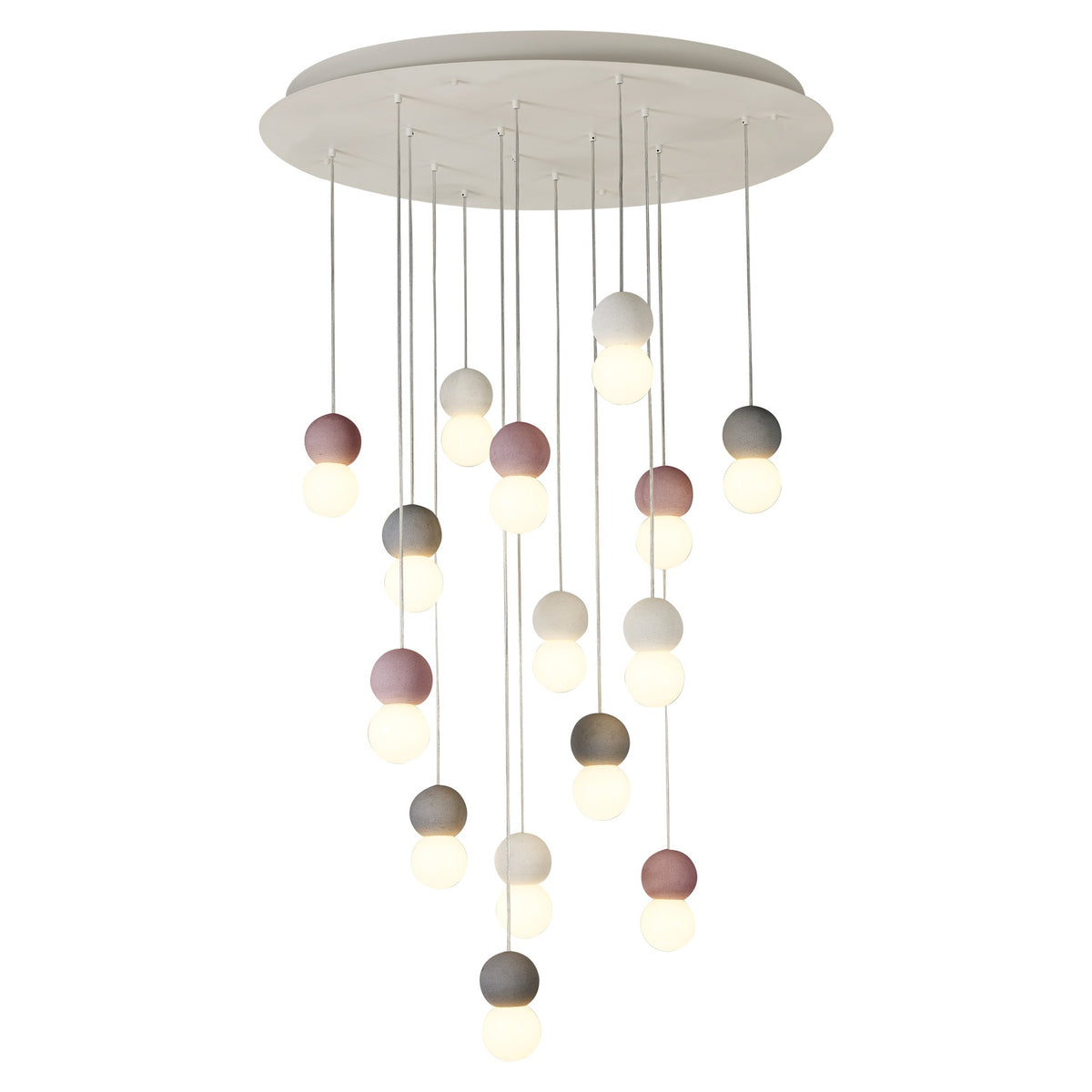 Suspension Galaxia 15 lumières résine et granit, béton