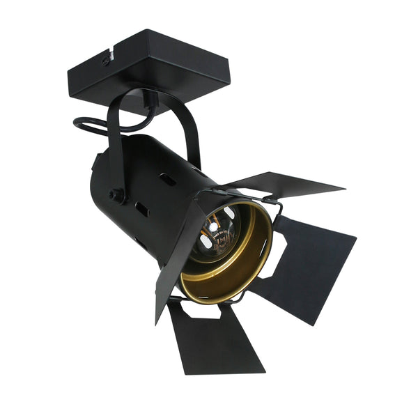 Black Metal Ceiling Light with Gold Interior