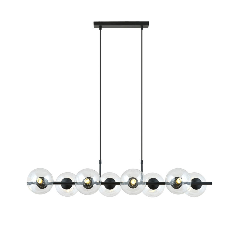 Rory 8-light pendant, clear glass