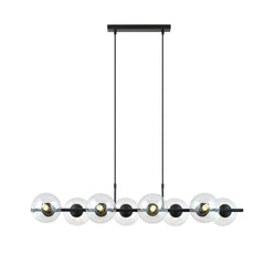 Rory 8-light pendant, clear glass