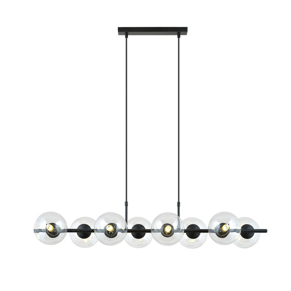 Rory 8-light pendant, clear glass