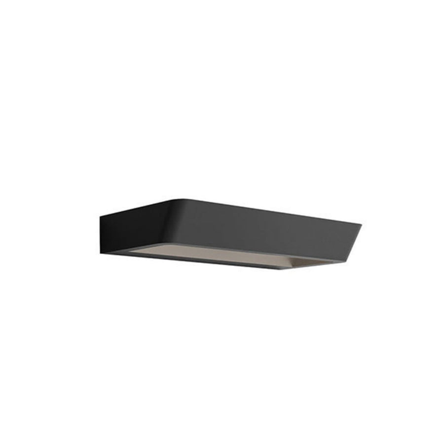 Applique murale LED Belvedere W1 en aluminium, noir mat, hauteur 3,5 cm, 3000 K