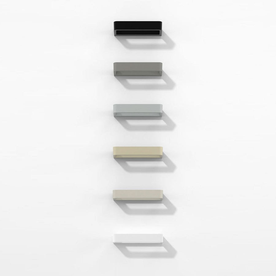 Applique murale LED Belvedere W1 en aluminium, noir mat, hauteur 3,5 cm, 3000 K