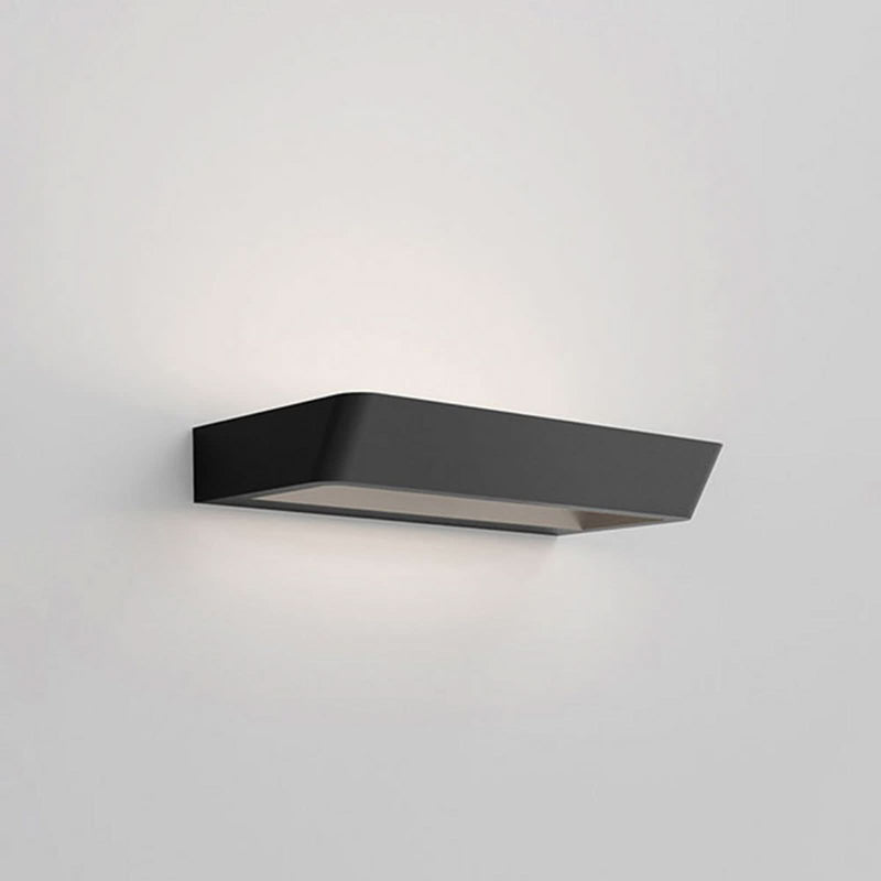 Applique murale LED Belvedere W1 en aluminium, noir mat, hauteur 3,5 cm, 3000 K