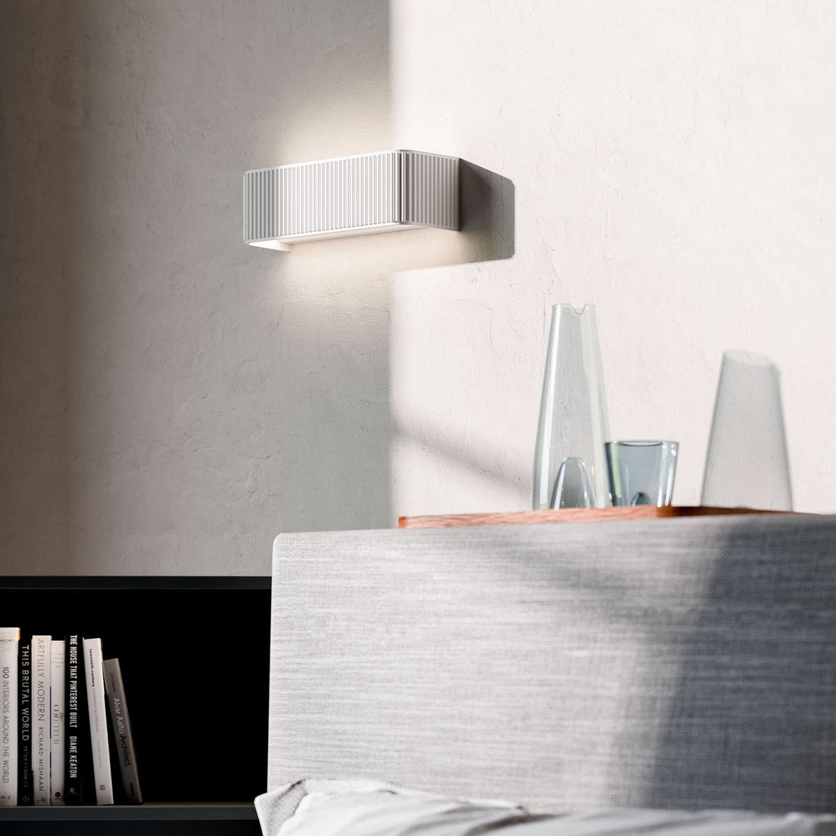 Applique murale LED Dresscode W2 en aluminium, blanc, hauteur 9 cm