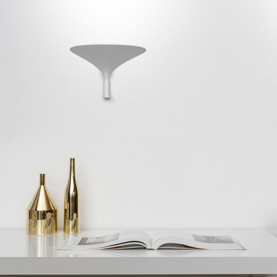 Applique murale LED Sunset W0 en aluminium, blanc mat, hauteur 22,5 cm, 2700 K