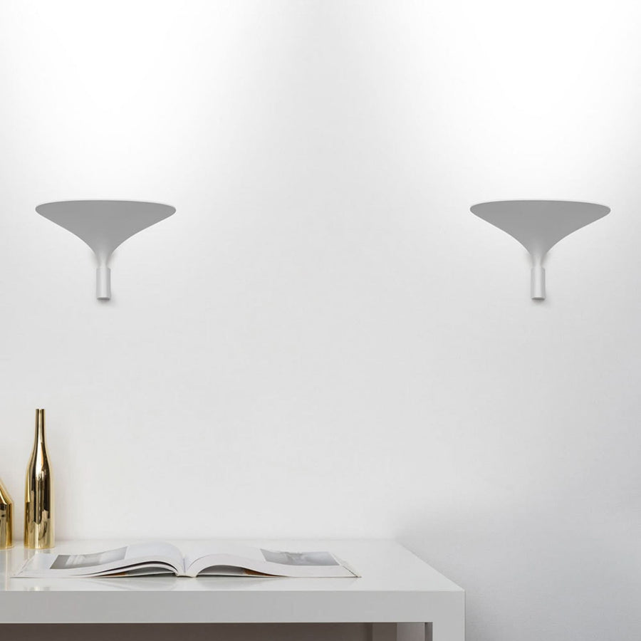 Applique murale LED Sunset W0 en aluminium, blanc mat, hauteur 22,5 cm, 2700 K