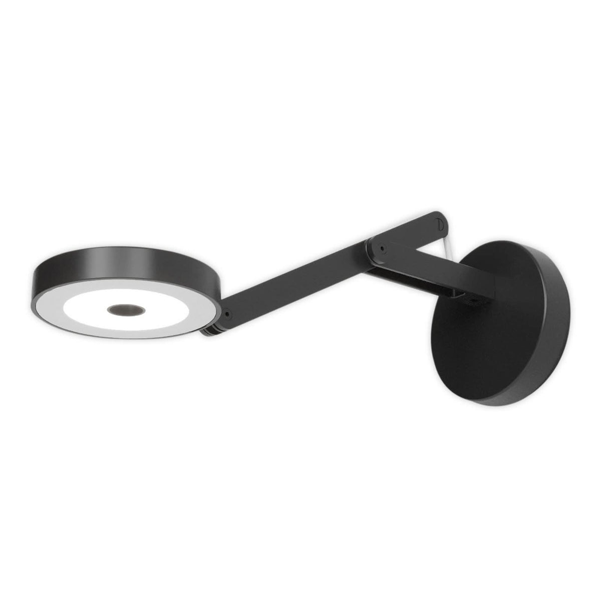 Applique murale LED String W0 DTW en tissu, noir et argenté, Ø 11 cm