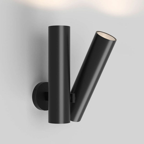 Applique murale LED Tobu W1 en aluminium, noir, hauteur 40 cm, 3000 K, 40 W, largeur 21,4 cm, 50°