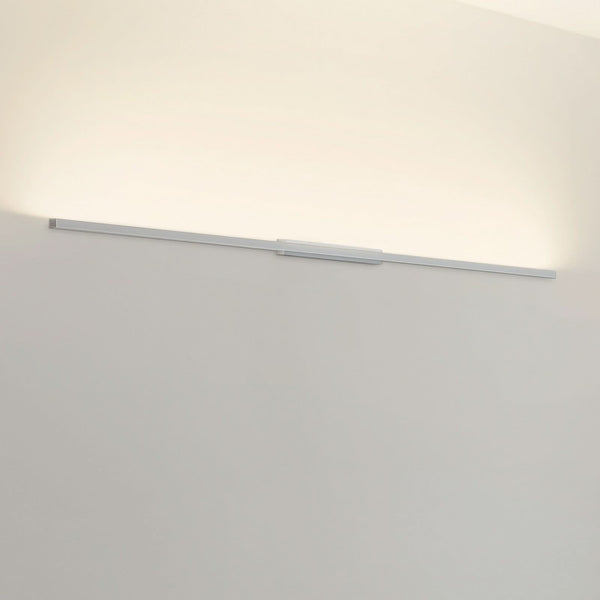 Applique murale LED SpinaLED 90cm en aluminium, chromé et blanc, hauteur 6,2 cm