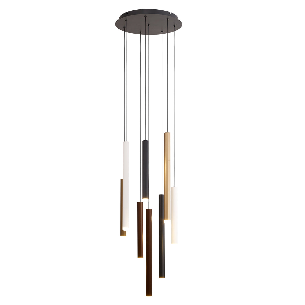 Suspension LED Cala blanche, noire et dorée, Ø 40 cm