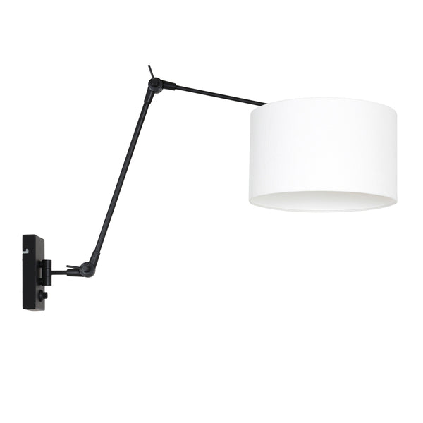 Prestige Chic 8120ZW wall lamp with white linen lampshade