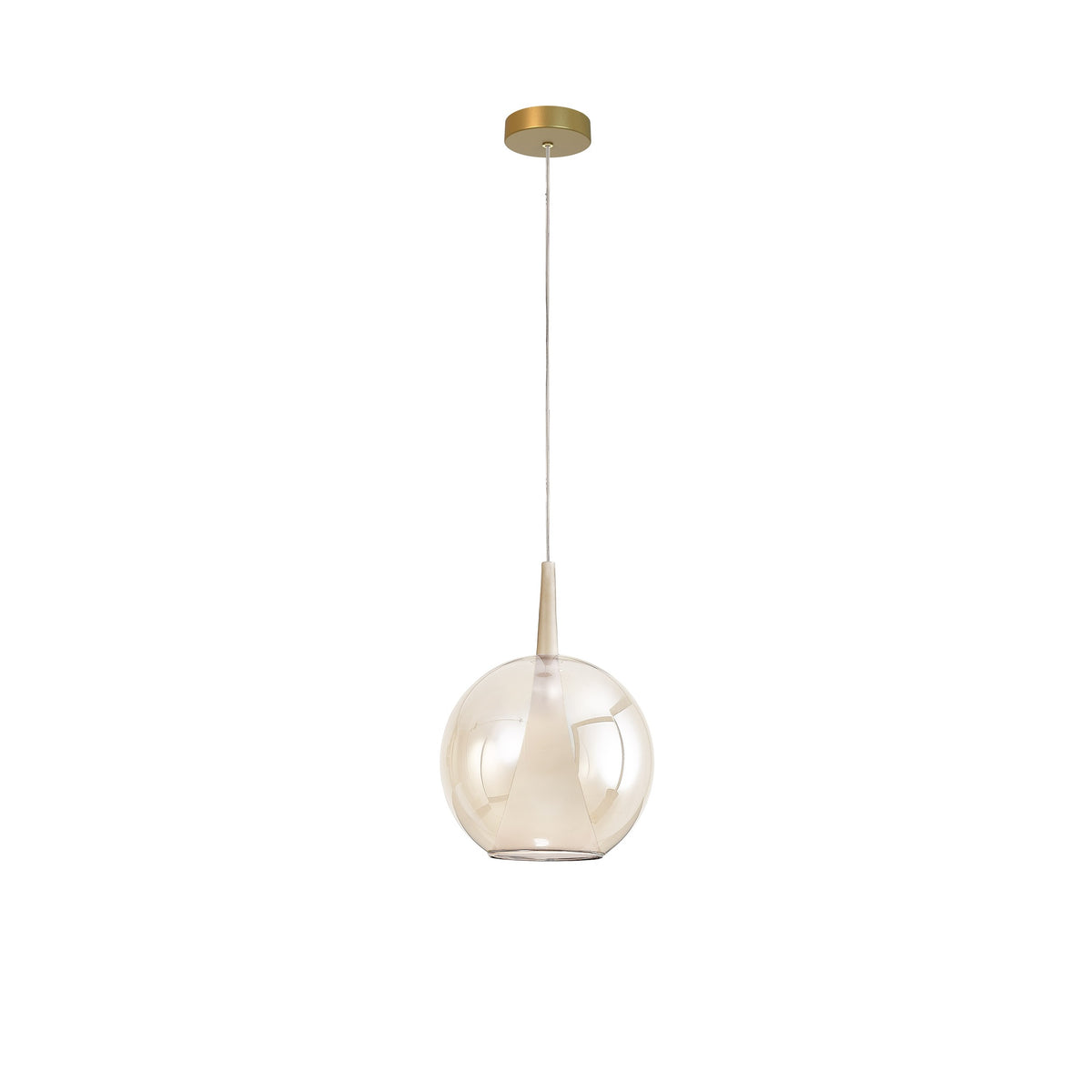 Suspension Elsa dorée, verre