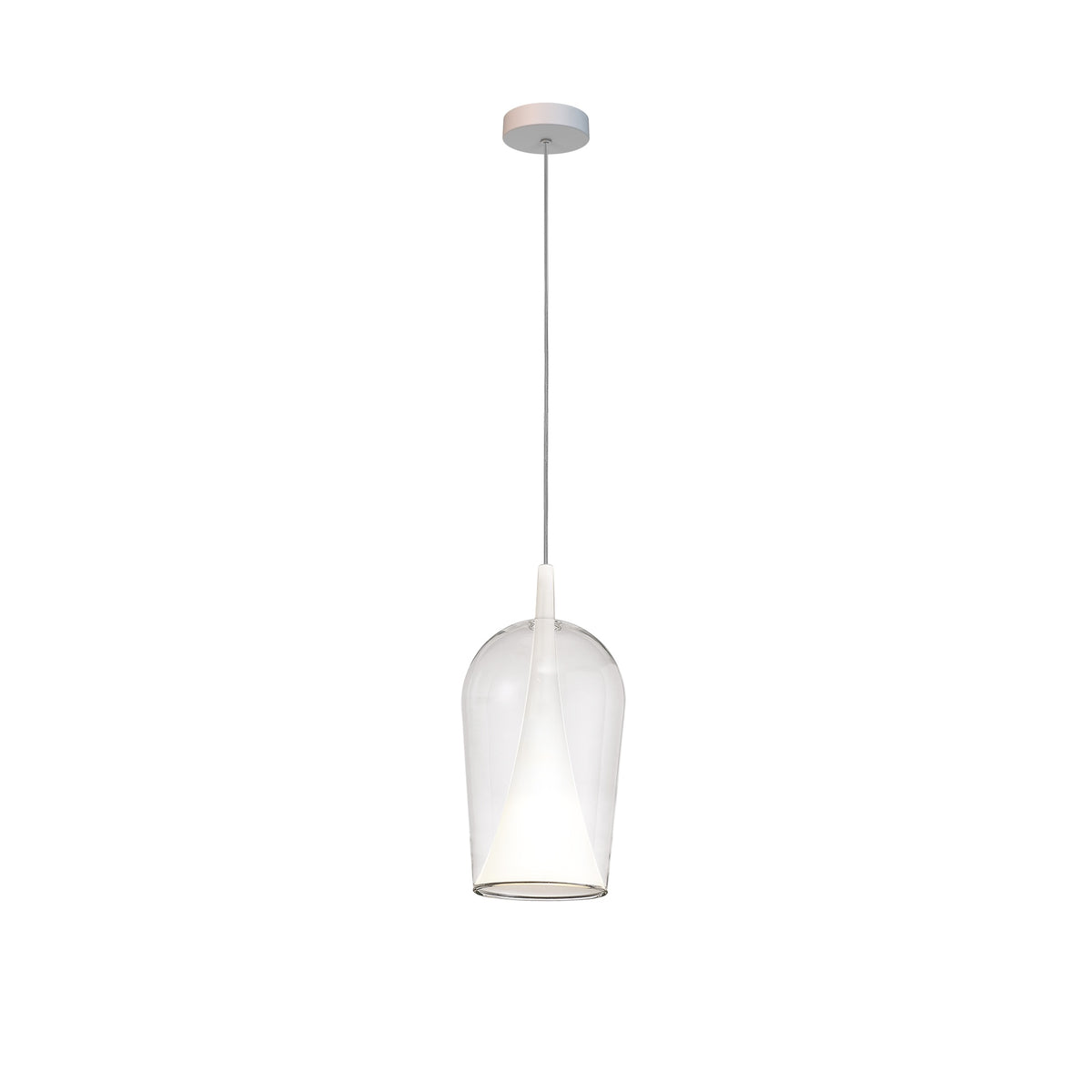 Suspension Elsa blanche, verre