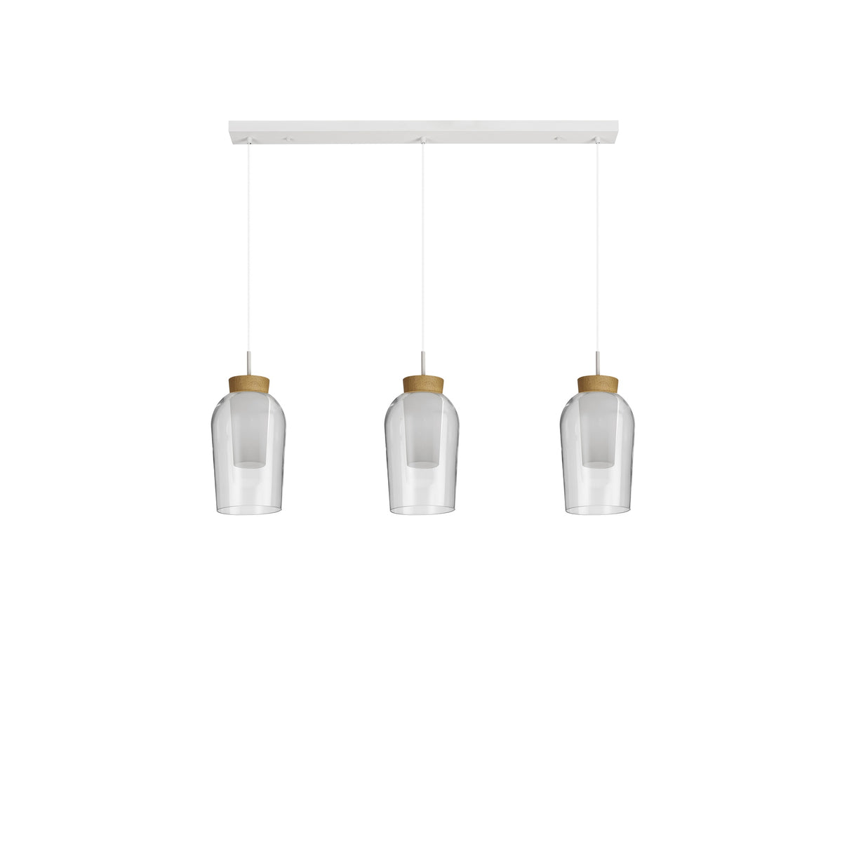 Suspension Nora 3 lumières, verre